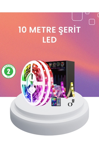 10 Metre Telefon Kontrollü Smart Şerit Led Usb Rgb Kumandalı Sarı