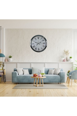 Krom Imperium 52 Cm Metal Dünya Haritası Duvar Saati Çok Renkli