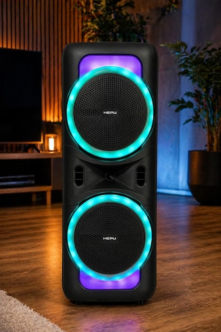 Hepu Hp-118 8 İnç Bluetooth Partybox Hoparlör - 15w Işıklı, Mikrofonlu Ses Sistemi