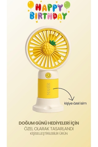 Kişiye Özel İsimli Mini Fan Soğutucu Vantilatör Kişiselleştirilmiş lik Şarjlı Mini Fan
