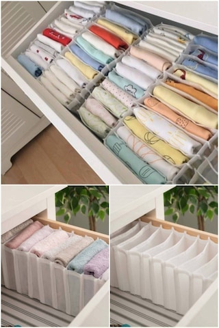 Serstil 2 Adet - Medium 11 Gözlü Çekmece Içi Düzenleyici Organizer 16 X 40 X 12 Beyaz