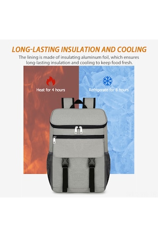 Vkemall Mavi Isı Saklama Çift Omuzlu Sırt Çantası - Soğuk/ısıtılmış Yemek Taşıma, Piknik, Doğa Yürüyüşü, Kamp İçin, Oxford Kumaş, Tükenmez Leak-proof Liner Çok Renkli