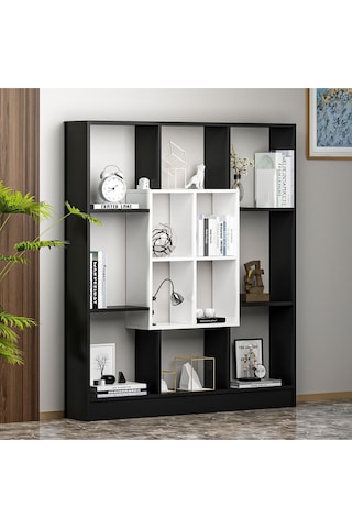 Mars Kitaplık - Siyah / Parlak Beyaz