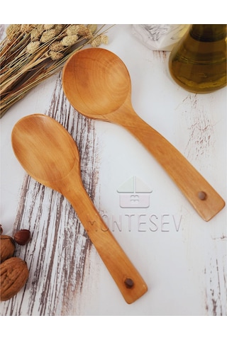 Ahşap Tahta Mutfak Kaşık Seti 2 Parça Kayın Şimşir Ağacı 2-8