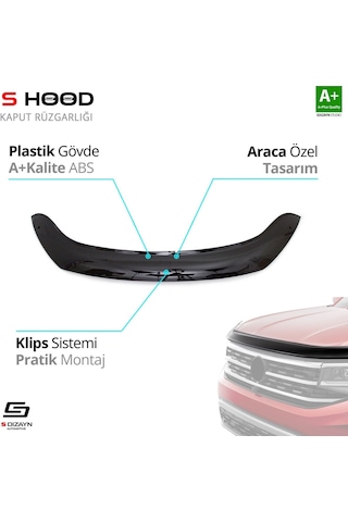 S-dizayn Dacia Lodgy Abs Plastik Kaput Rüzgarlığı 2012 Üzeri A+kalite