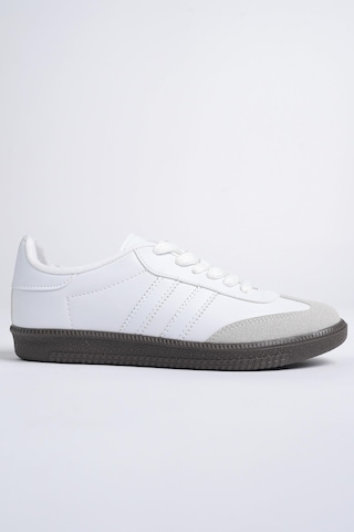 Muggo Gordon Ortopedik Günlük Garantili Bağcıklı Unisex Yürüyüş Koşu Sneaker Spor Ayakkabı - Beyaz