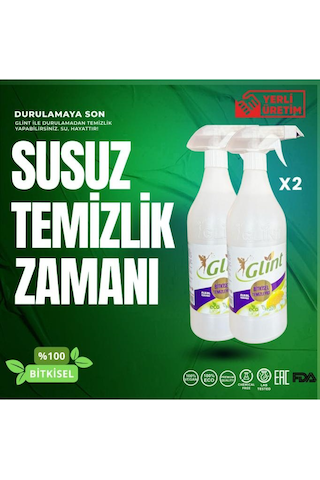 Glint 2 X 1 Litre %100 Çok Amaçlı Temizleyici Vegan Leke Çıkarıcı - Yağ Çözücü 2 Adet 2'li Set
