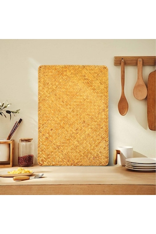 Xiaaokeji 4'lü Paket, Doğal Denizotu Amerikan Servisi El Dokuma Hasır Çay Fincanı Altlığı Kahverengi