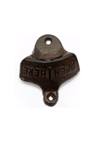 Dökme Demir Duvara Asılı Şişe Açacağı - Kahverengi Çok Renkli