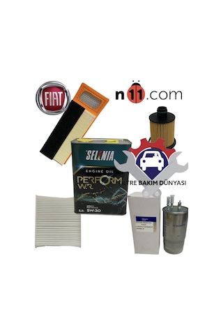 Fiat Linea Fiorino 1.3 Multijet Euro 5 Filtre Bakım Seti Selenia M.Y