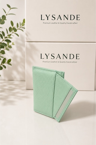 Lysande Hakiki Deri Fermuarlı Anahtarlıklı Kartlık Cüzdan Rfıd Korumalı İnce Tasarım Unisex Mint Yeşili