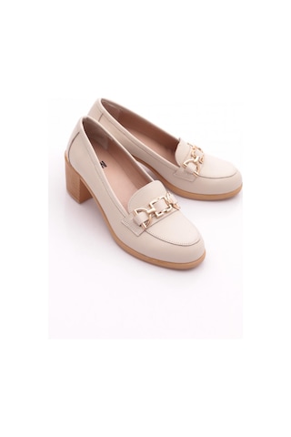 Dgn 25030 Kadin Loafer Ayakkabi Ekru