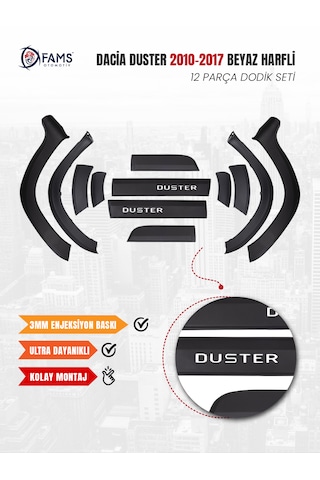 Dacia Duster Uyumlu 2010-2017 Dodik Seti 12 Parça Beyaz Harfli