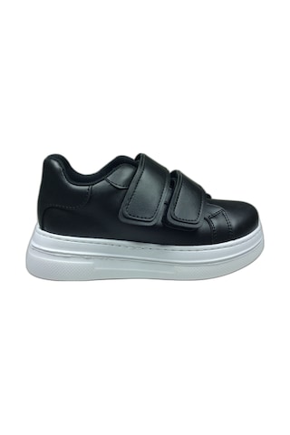 Ortopedikal 1087 Kız Çocuk Siyah Cırtlı Sneaker Spor Ay Siyah - Beyaz