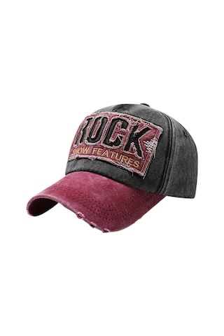 Tezzgelsin Unisex Eskitme Rock Nakışlı Ayarlanabilir Beyzbol Kep Şapka Siyah