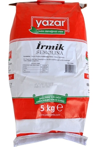 Yazar Buğday İrmik 3 Numara 5 KG Yazar Buğday İrmik 3 Numara 5 KG