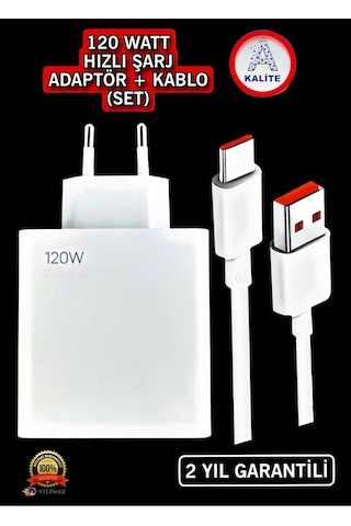 Type-c 120w Watt Turbo Şarj Aleti Cihazı Adaptörü Kablo Set