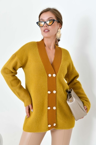 Ftz Women Kadın Düğme Detaylı Hırka Olive 20865 Olive