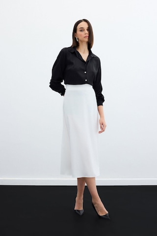Sateen Midi Boy Saten Etek Ekru Ekru