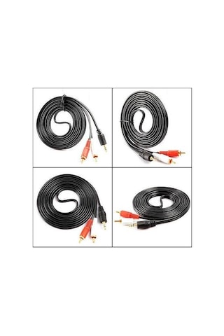 3.5 Mm Stereo To 2 Rca Aux Tos Ses Kulaklık Kablosu