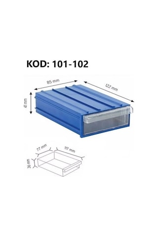 Sembol 101 Plastik Çekmeceli Kutu 122x85x41mm 60 Adet