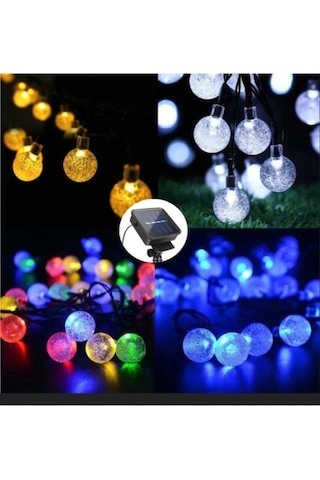 6 Metre 30 Led Güneş Enerjili Su Geçirmez Çok Renkli Bahçe Teras