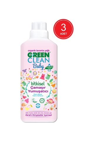 U Green Clean Baby Organik Lavanta Yağlı Bitkisel Çamaşır Yumuşatıcı 3 x 1 L