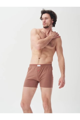 Mercan Kahverengi %100 Pamuk Havlubel Boxer