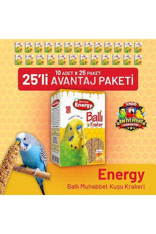 Ballı Muhabbet Kuşu Krakeri 10'lu- 25 Adet 10 Adet