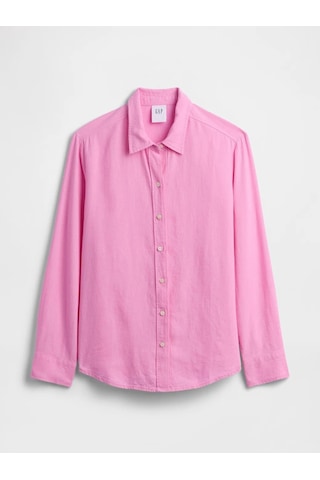 Gap V-lınen Easy Shırt Pembe