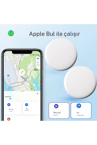Apple Uyumlu iOS Akıllı Takip Cihazı Airtag Gps  Android Bul Uygulama Taşınabilir Takip Cihazı Fultech