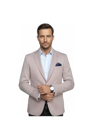 Plus Scorpion Erkek Blazer Ceket Slim Fit, Tek Düğme, Şık Davet Ve İş Kombin Ceketi Bordo