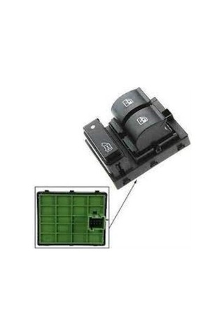 Cam Acma Kumanda Anahtarı Sol Cercevesız Yesıl Boxer Iv Jumper Iv Ducato Iv 14 / 735532905