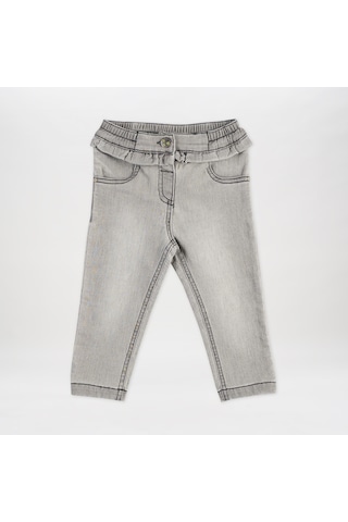 Panço Kız Çocuk Fırfır Detaylı Denim Pantolon 2411gb04002-4398 001