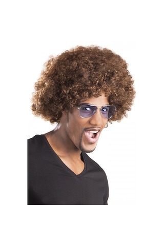 Kahve Renk Kıvırcık Afro Bonus Peruk Çocuk