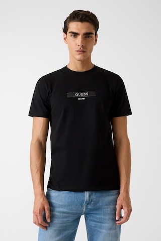 Guess Regular Fit Kesimli T-shirt Siyah