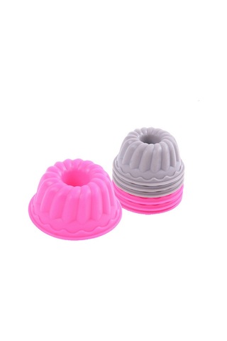 6 Pcs Silikon Kek Kalıpları - Pişirme Cupcakes, Puding Ve Tart İçin Yuvarlak Şekli Düz Renk Çok Renkli