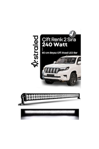 80cm 240w Off Road Tepe Lambası Led Bar Beyaz Aydınlatma