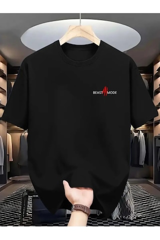 Startmore Unisex Beast Mode Baskılı Oversize Siyah