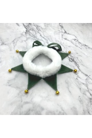 Elmpaly Koyu Yeşil L Büyüklüğü Yılbaşı Evcil Hayvan Atkısı, Sıcak Polar Astarlı, Çanlı