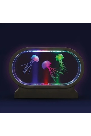 Honeybeeshop Yıllık Yeni Led Oval Sulu Denizanası Lambası Çok Renkli 1 Bilgisayar Simülasyon Sulu Denizanası Tankı Atmosfer Gece Lambası Çok Renkli