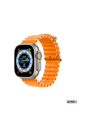 Winex 42-49mm Yeni Nesil Apple Uyumlu Watch Akıllısaat Kordonu Silikon Turuncu
