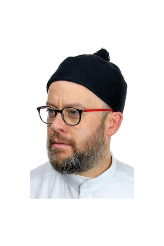 Erkek Keçe Yün Takke - Siyah Renk