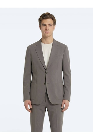 Haki Düz Modern Fit Takım Elbise