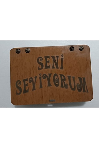 Seni Seviyorum Ahşap Hediye Kutusu Sevgiliye Hediye 34180858