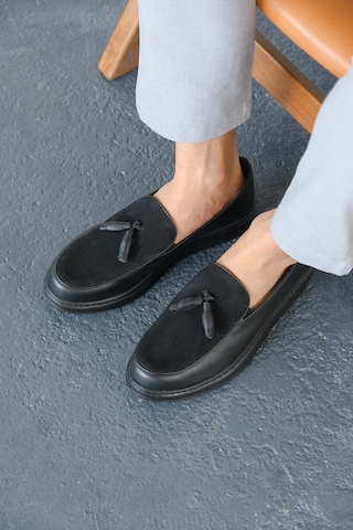 Roof Atelier Erkek Siyah Püsküllü Loafer Ayakkabı - 002 - Cst Loafer Pelle Siyah
