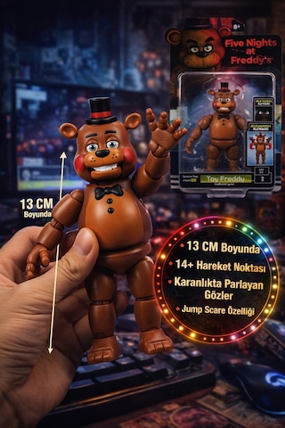 Five Nights At Freddy's Toy Freddy Figür 13 Cm Glow Işıklı Gözlü Hareketli Aksiyon Figürü Fnaf Funko Pop Five Nights At Freddy's Toy Freddy Figür 13 Cm Glow Işıklı Gözlü Hareketli Aksiyon Figürü Fnaf Funko Pop