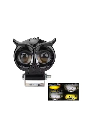 2 Adet Baykuş Led Sis Farı Çakarlı Çift Renk Sarı-beyaz Moto-offroad-suv-iş Makinesi