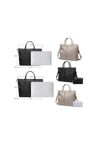 Novahub Çift Fonksiyonlu Evrak Çantası Omuz Çantası, Büyük Kapasiteli Bilgisayar Çantası, Haki/siyah Siyah