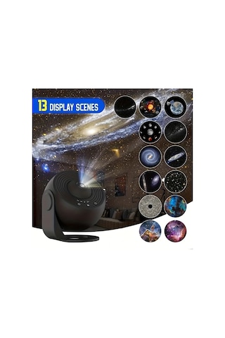 Honeybeeshop Siyah Yıldızlı Gökyüzü Galaksi Projektörü Aurora Işık Gösterisi Film Şeridi Yatak Odası Oyun Odası Tavan Hediyeler Parti